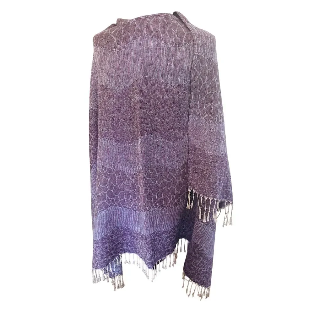 29 Palms Purple Rayon Fringe Wrap Shawl NWOT